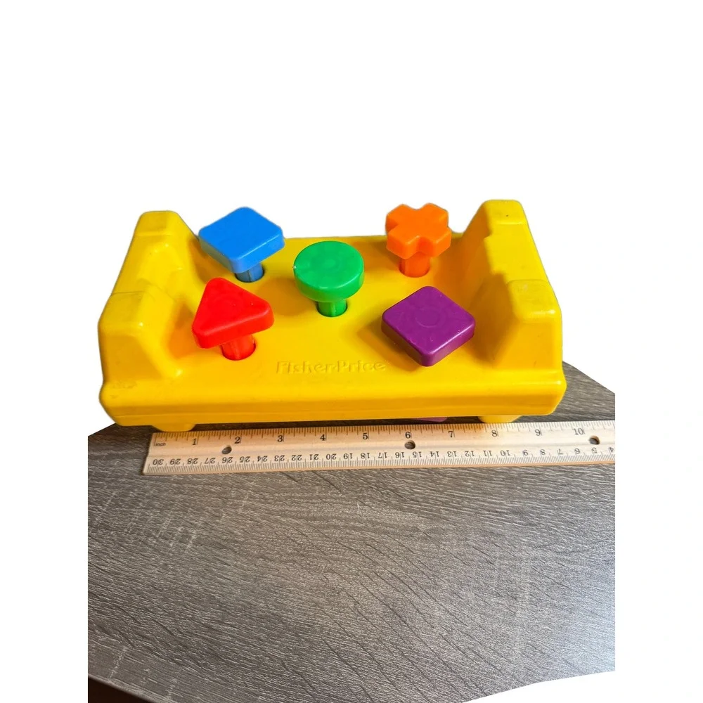 Fisher-Price Tap & Turn Bench Toddler Pounding Toy Yellow Double Sided 2035